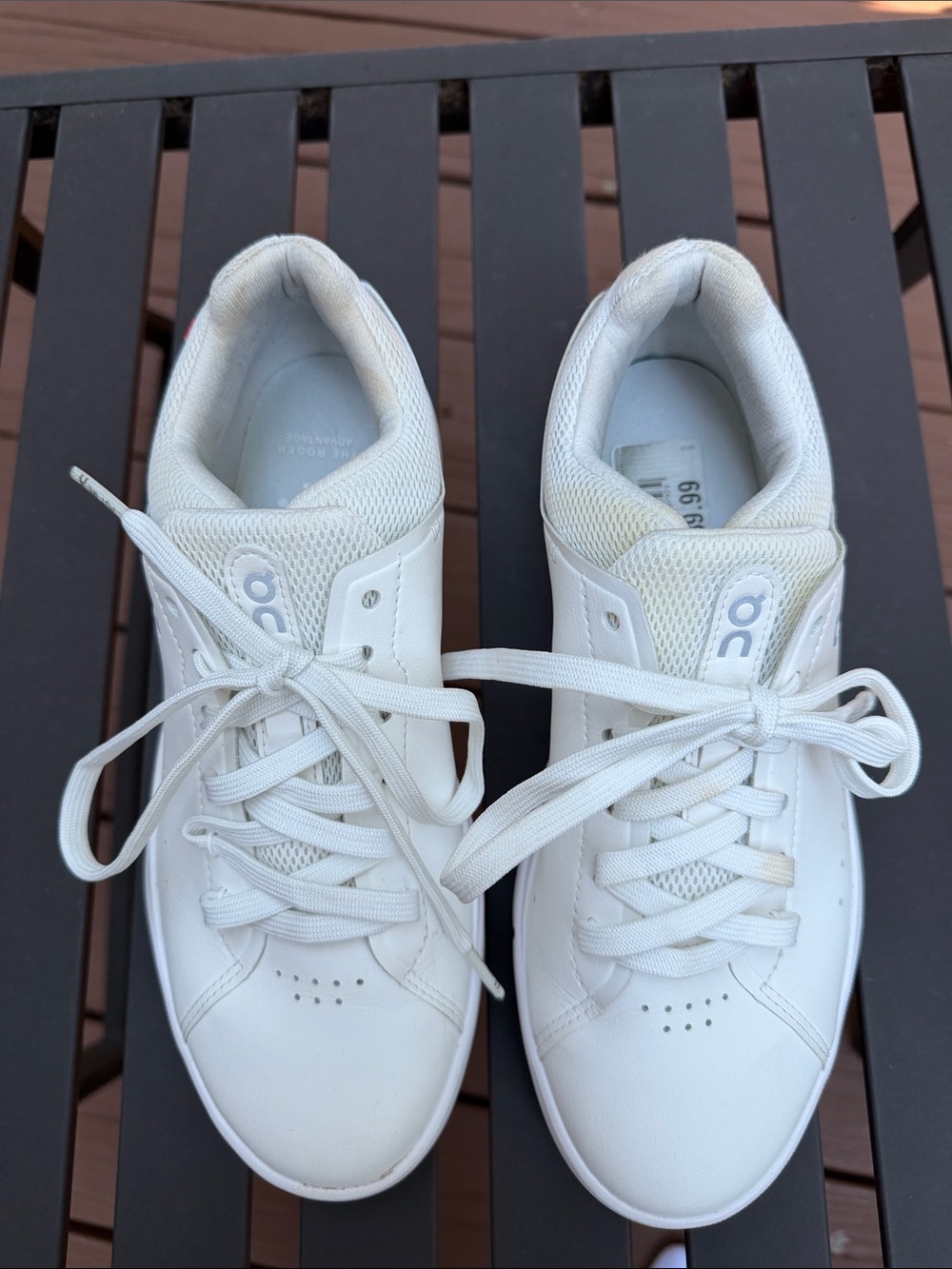 ON White Leather Women's Sneakers - Low Top Casual Comfort, Size 7